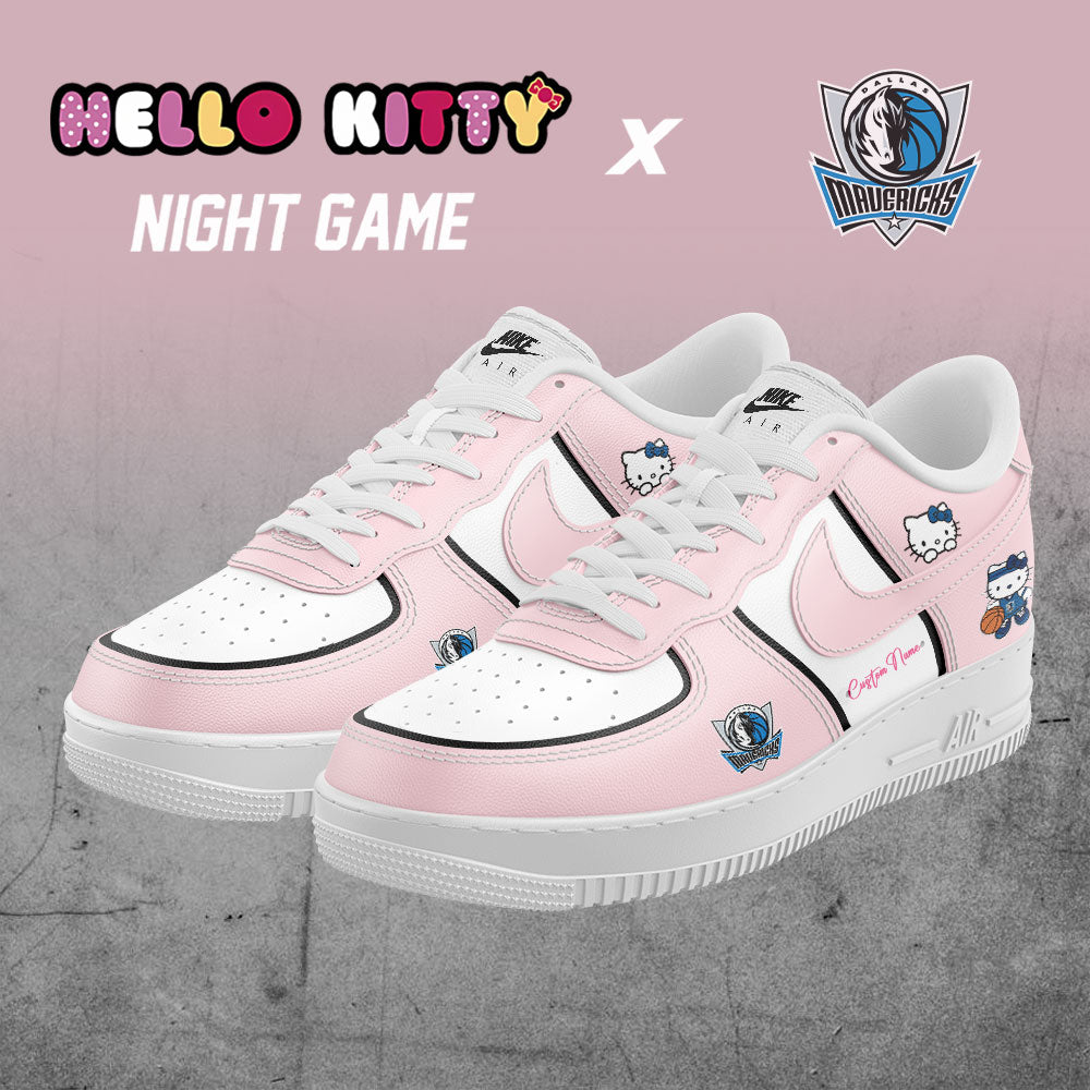 Dallas Mavericks AF1 Sneaker x Hello Kitty Night Game Custom Name For Fans