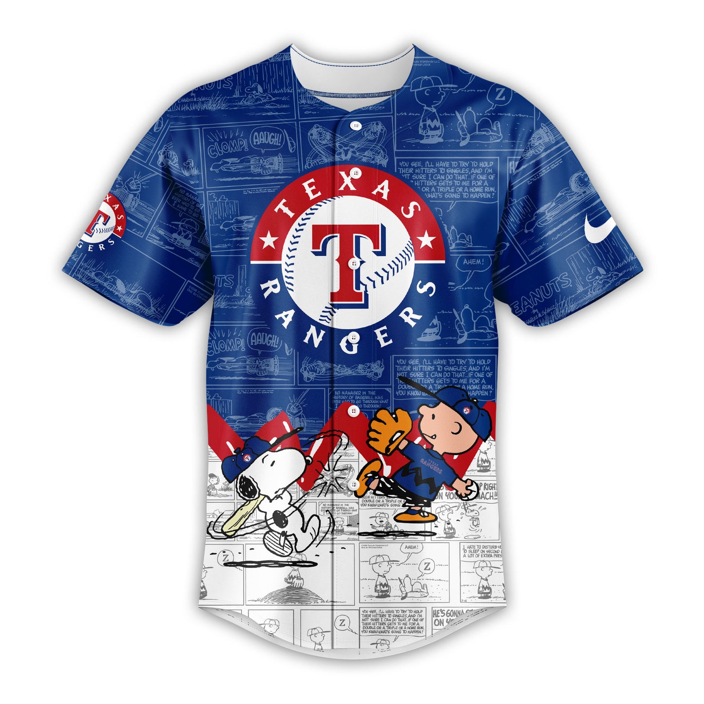 Texas Rangers 75th Anniversary of Peanuts Jersey