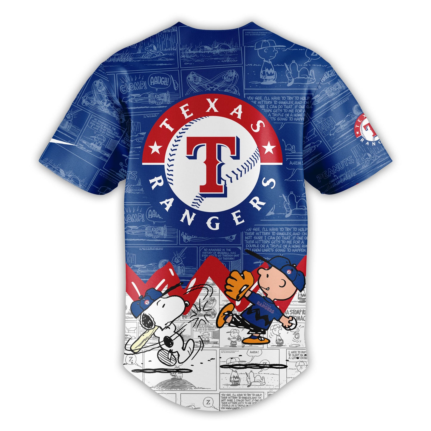 Texas Rangers 75th Anniversary of Peanuts Jersey