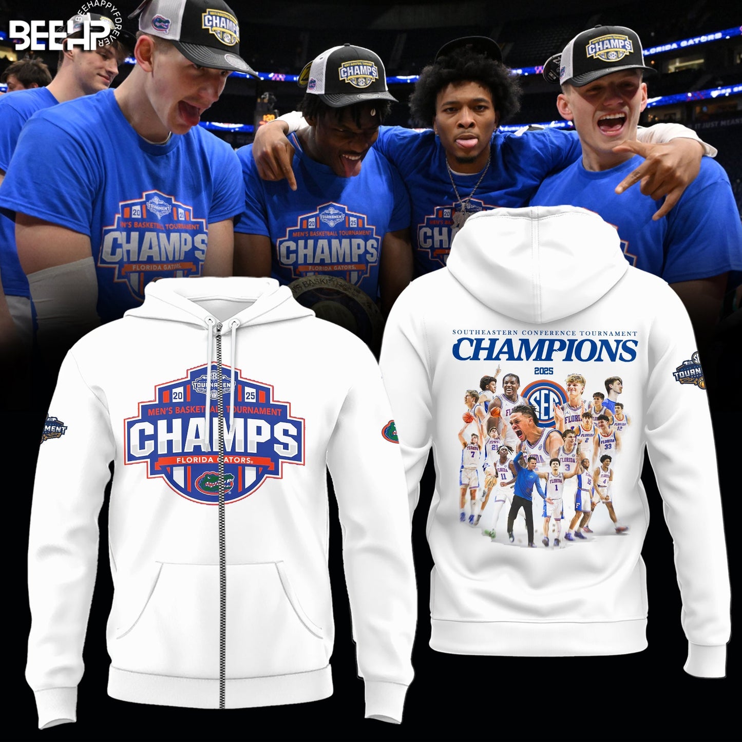 Florida Gators 2025 SEC Men’s Basketball Conference Tournament Champions Zip Hoodie