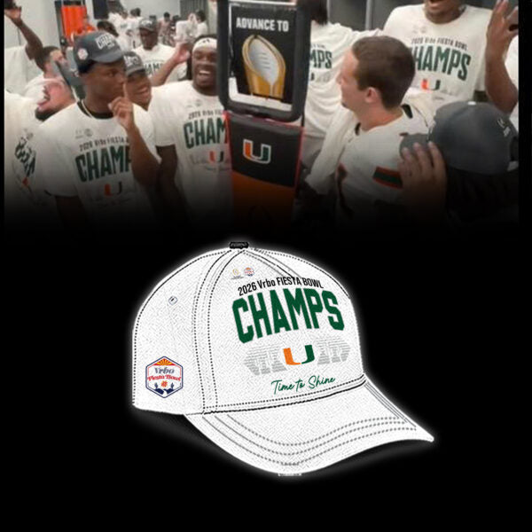Miami Hurricanes College Football Playoff 2025 Fiesta Bowl Champions Combo T-Shirt - White