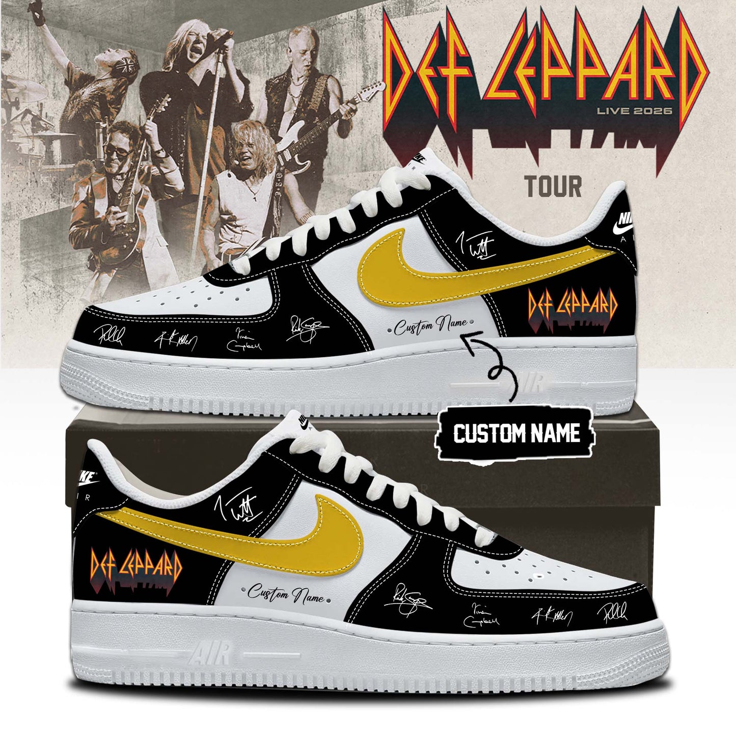 Def Leppard Live 2026 Limited Edition Signature Shoes 7 - Limited Edition Tour Sneakers