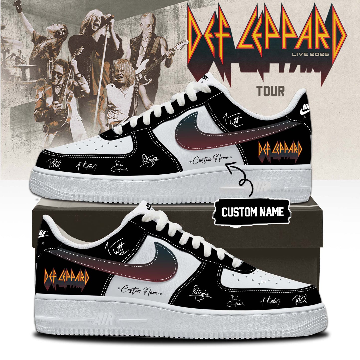 Def Leppard Live 2026 Limited Edition Signature Shoes 2 - Concert Merchandise