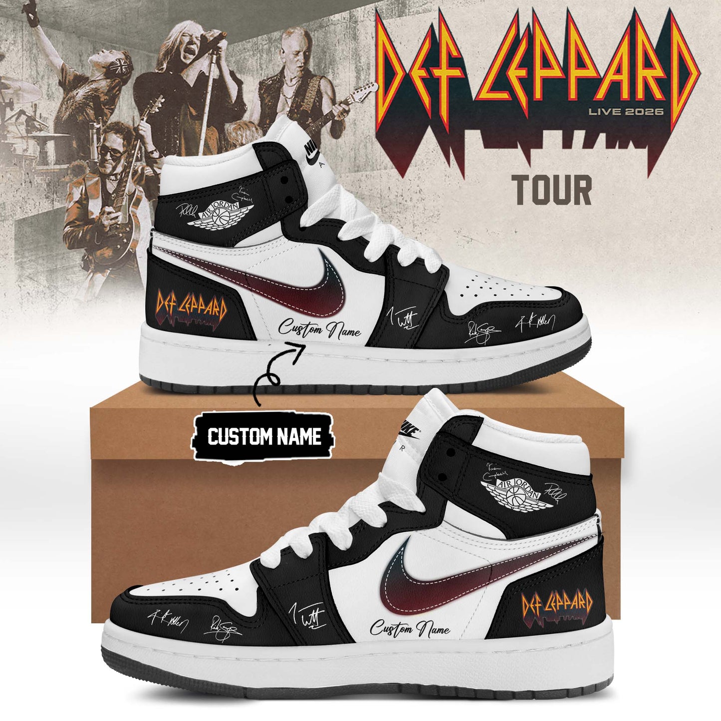 Def Leppard Live 2026 Limited Edition Signature Shoes 2 - Fan Merchandise