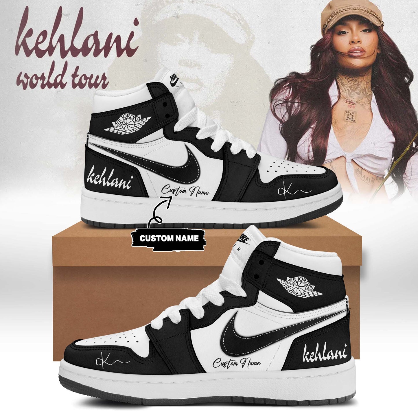 Kehlani World Tour 2026 Limited Edition Signature AJ1 Shoes 5 | BO22