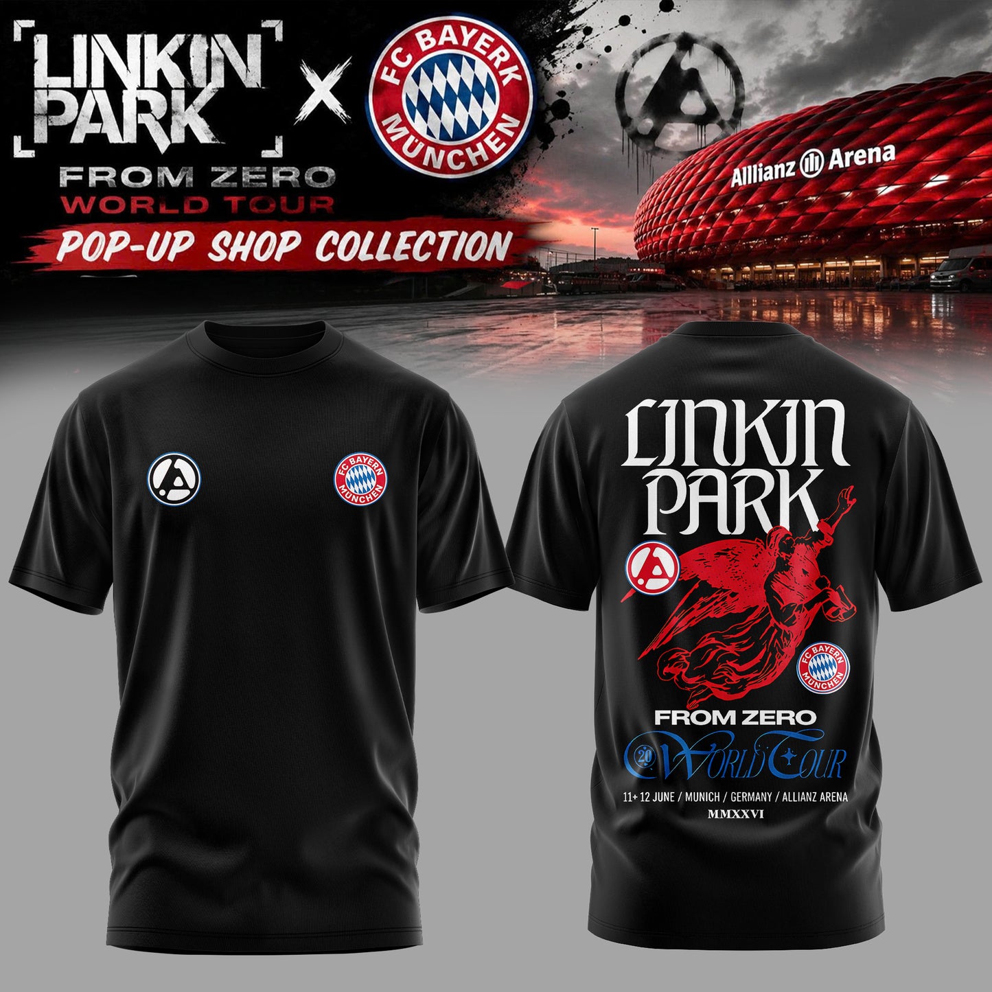 Linkin Park x FC Bayern München From Zero World Tour Limited T-Shirt | BH72
