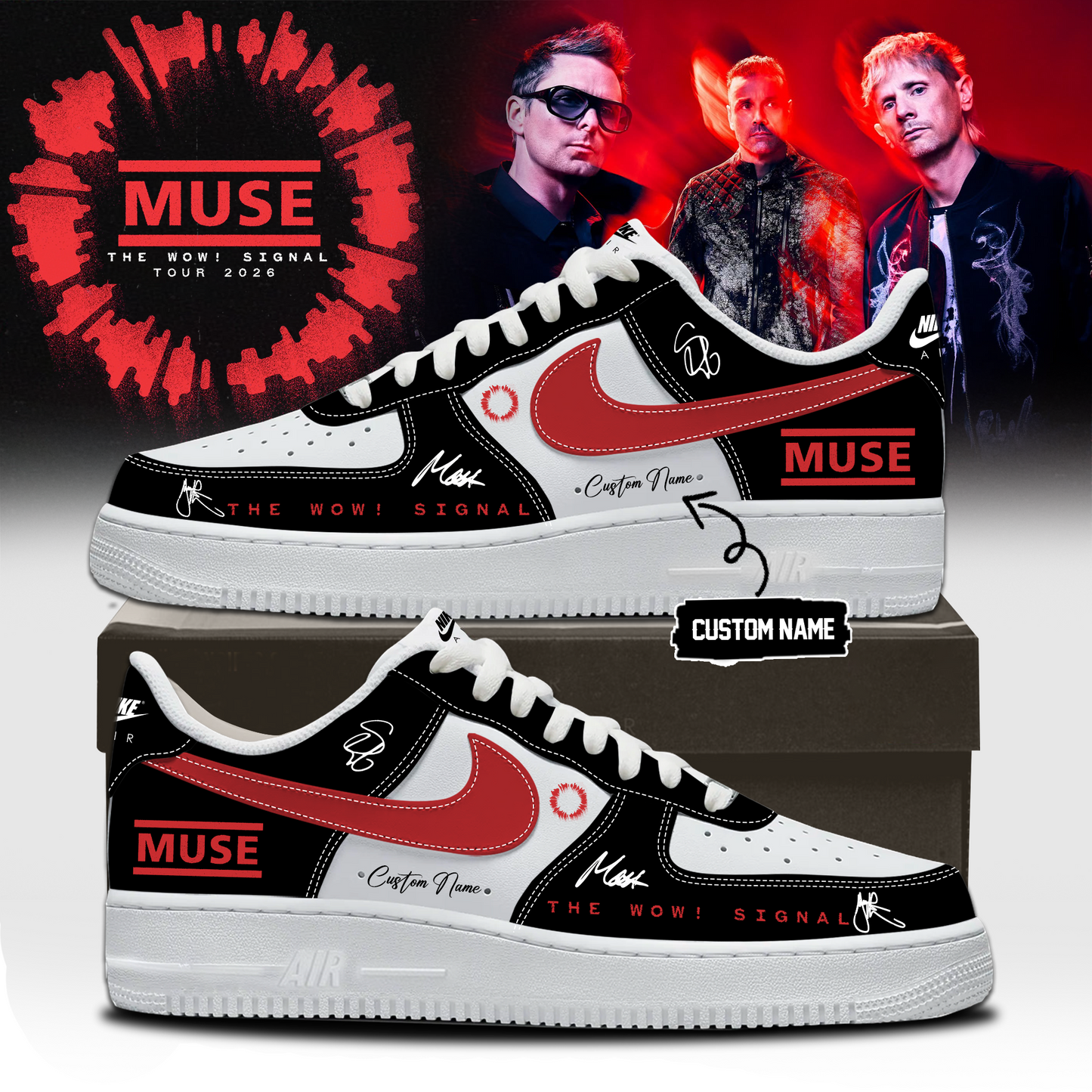 Muse The Wow! Signal Tour 2026 Limited Edition Signature Shoes 1 - Premium Fan Sneakers