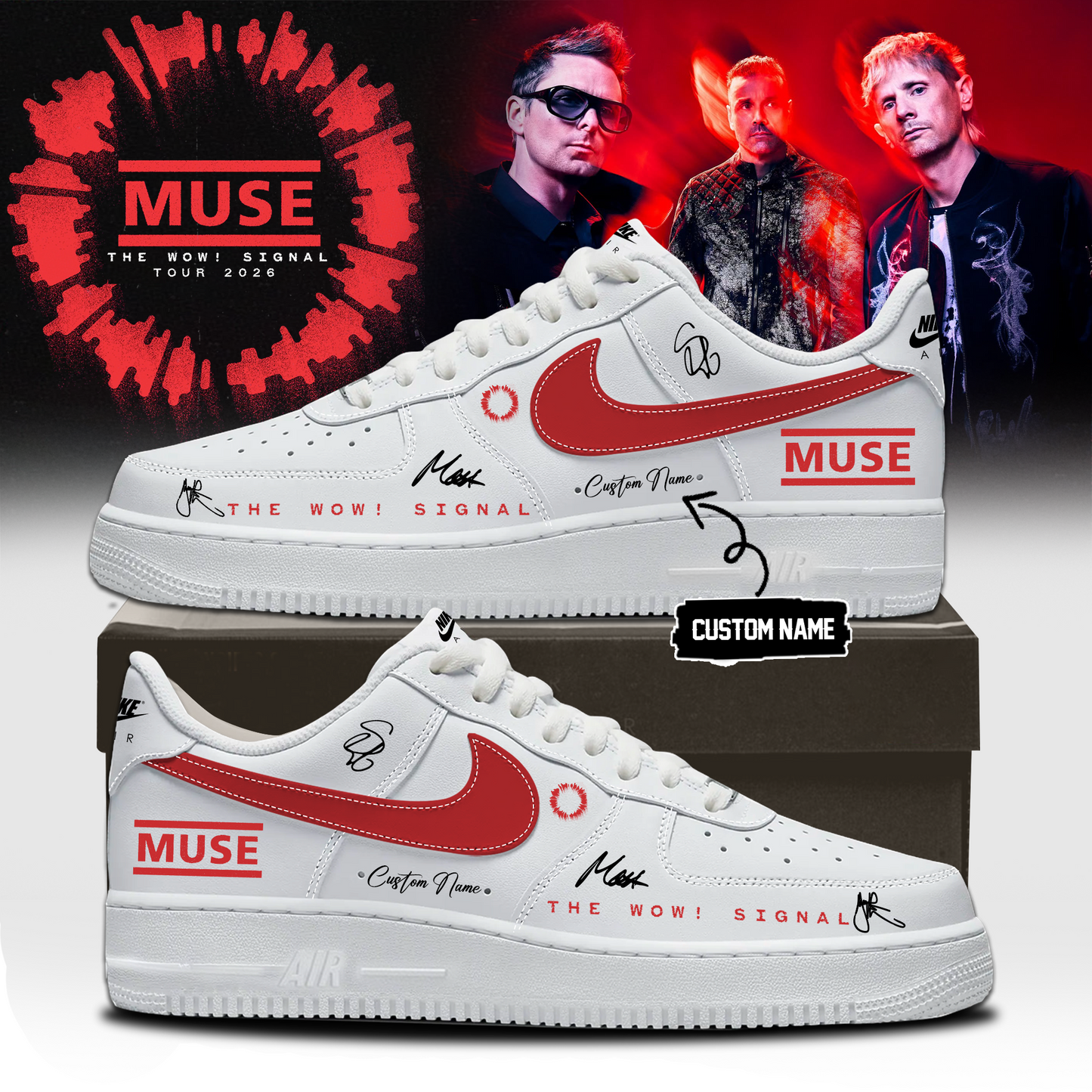 Muse The Wow! Signal Tour 2026 Limited Edition Signature Shoes 8 - Premium Limited Edition Footwear
