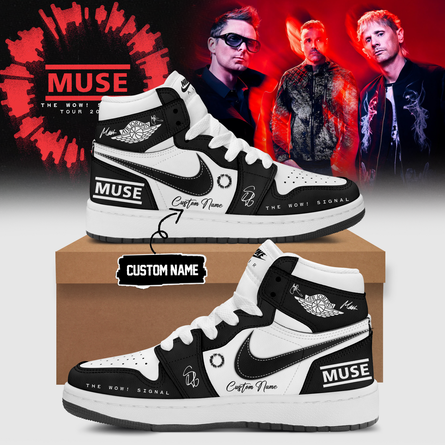 Muse The Wow! Signal Tour 2026 Limited Edition Signature Shoes 3 - Premium Concert Collection