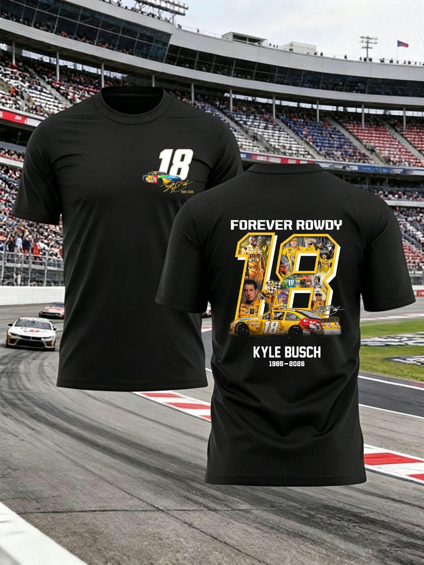 Kyle Busch "Rowdy Forever" Limited Edition - Men's Commemorative Racing Driver Print T-Shirt | KD20