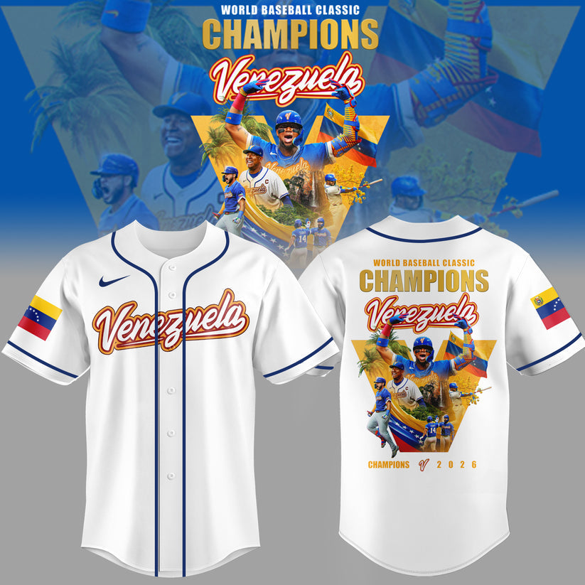 The Best Baseball In The World - Venezuela Baseball 2026 World Baseball Classic Jersey White All Team