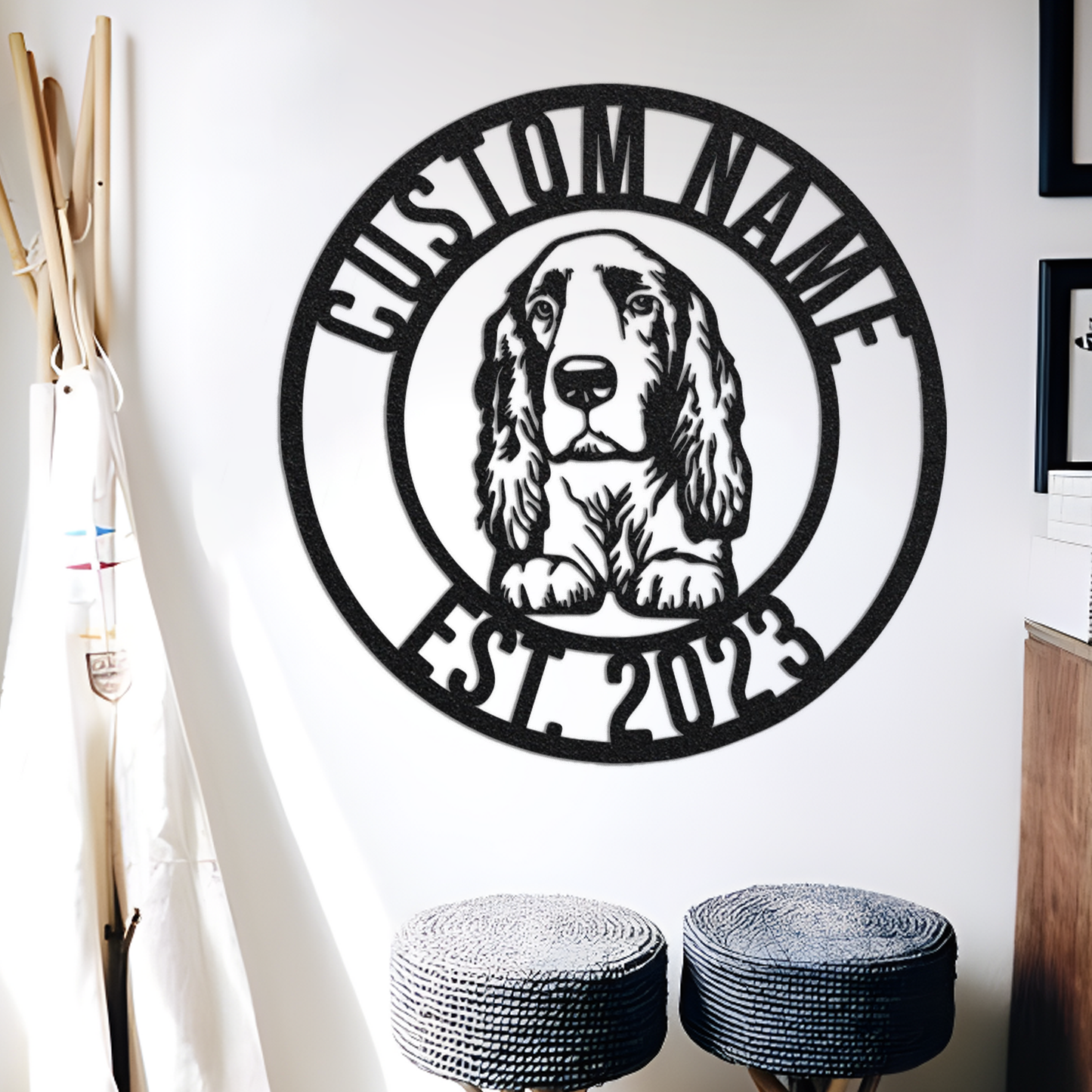 Custom Field Spaniel Dog Metal Sign with Led Light, Field Spaniel Decor, Dog Metal Wall Art, Dog Owner Gift, Dog Welcome Sign, Dog Name Sign