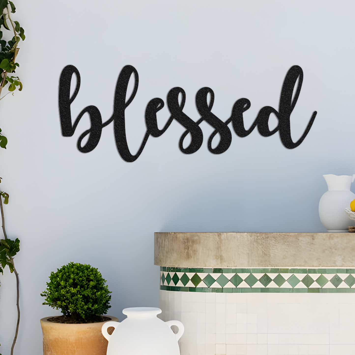 Blessed Metal Wall Art, Blessed Wall Decor, Metal Wall Decor, Metal Wall Art Words