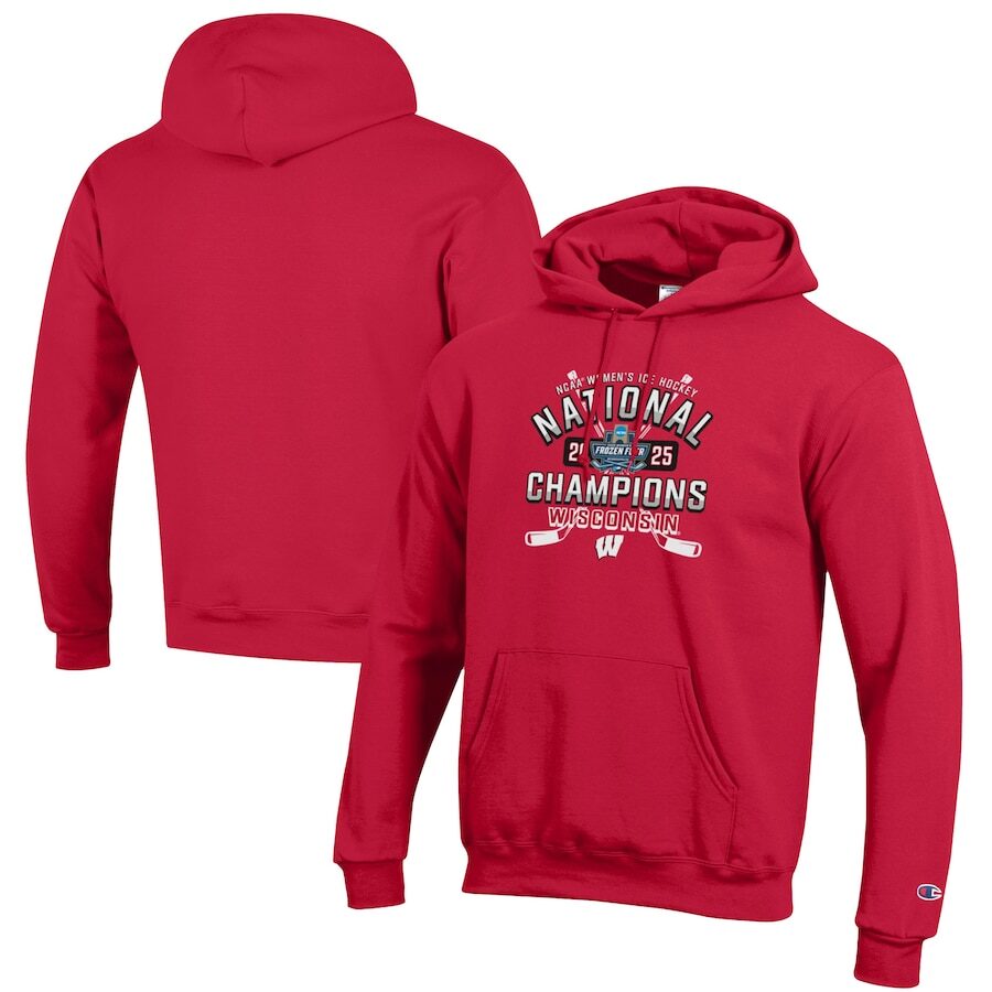 Wisconsin Badgers 2025 Women's Hockey Tournament Champions Hoodie