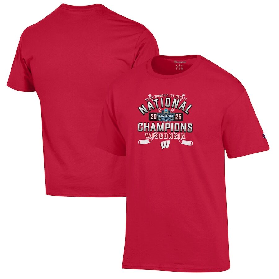 Wisconsin Badgers 2025 Women's Hockey Tournament Champions T-Shirt