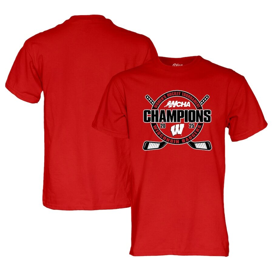 Wisconsin Badgers 2025 Women's Hockey Tournament Champions T-Shirt