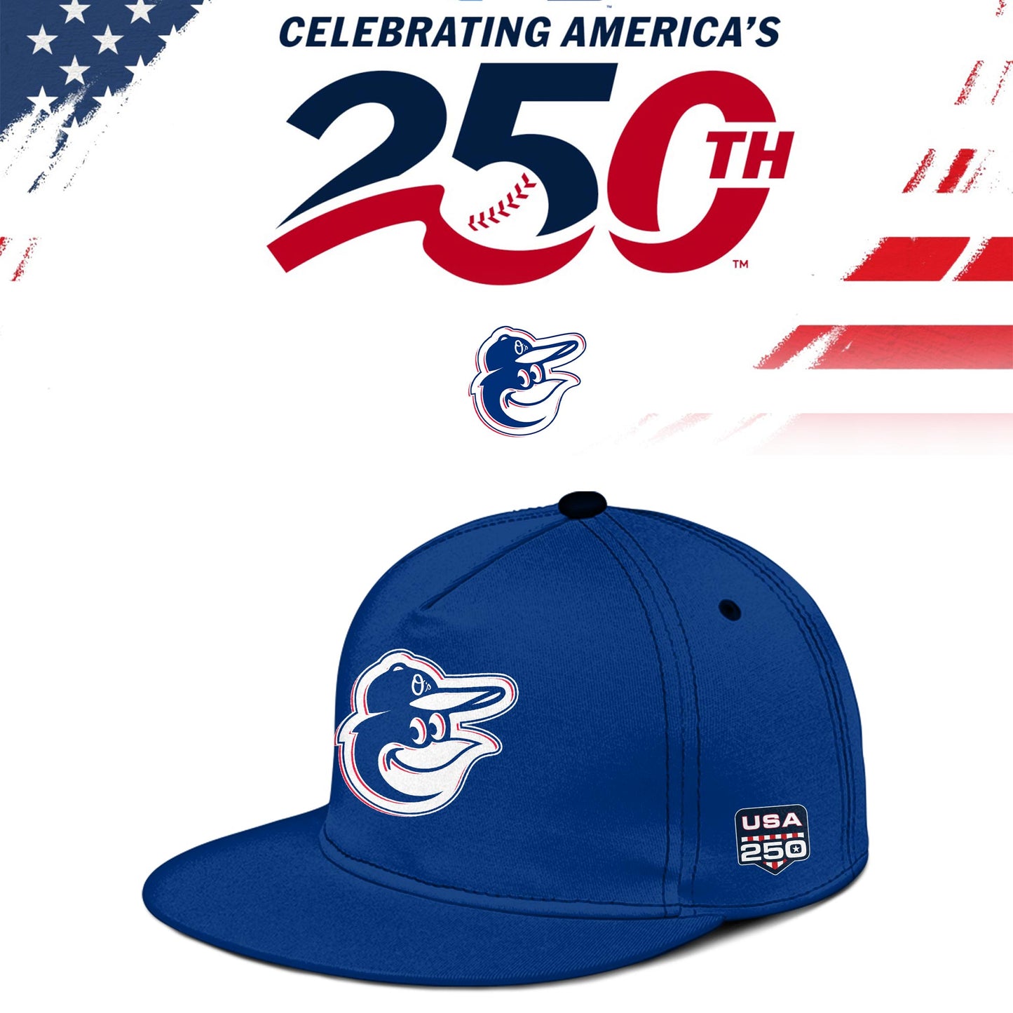 Baltimore Orioles USA 250th Anniversary Baseball Jersey And Cap
