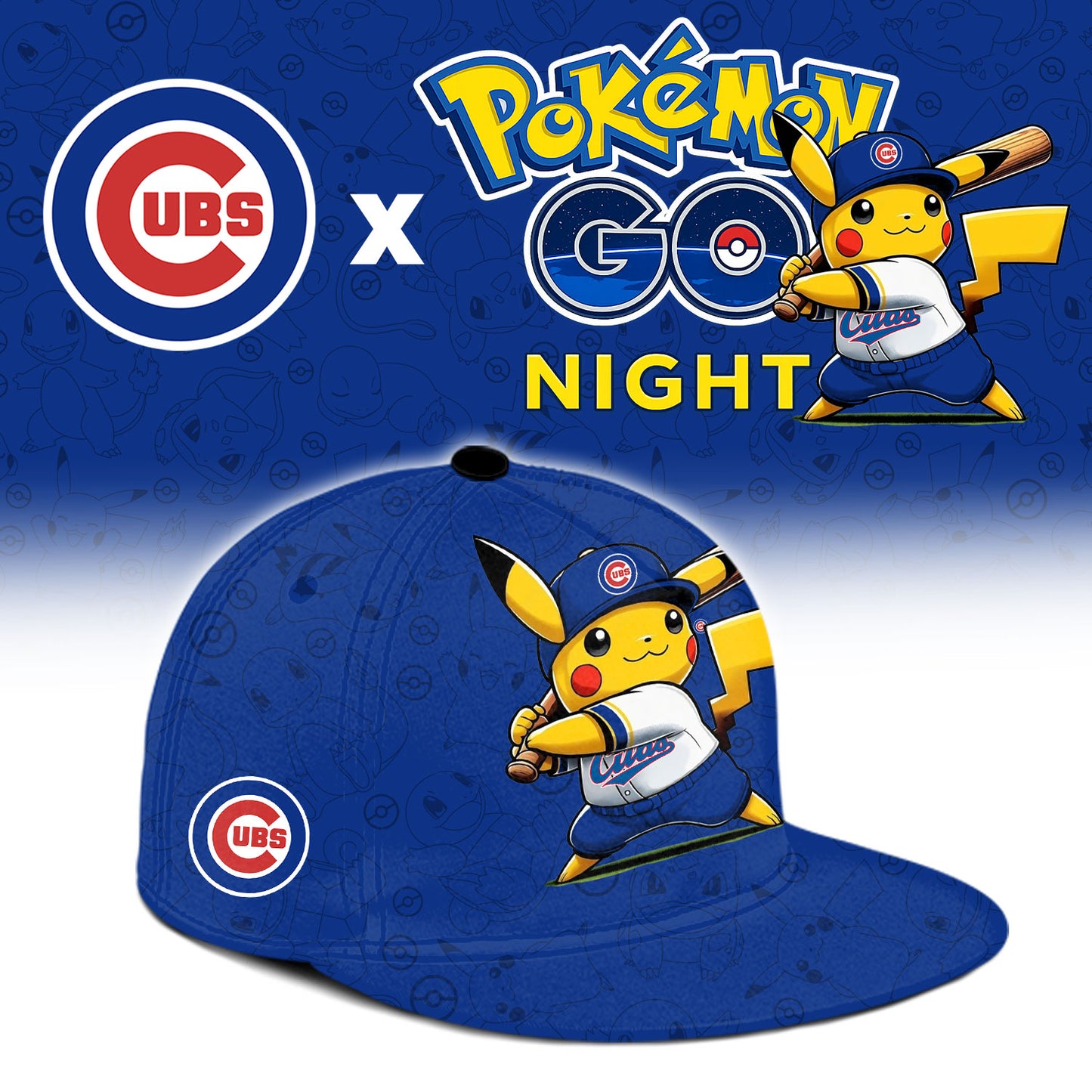 Chicago Cubs Pokemon GO Night Limited Baseball Jersey