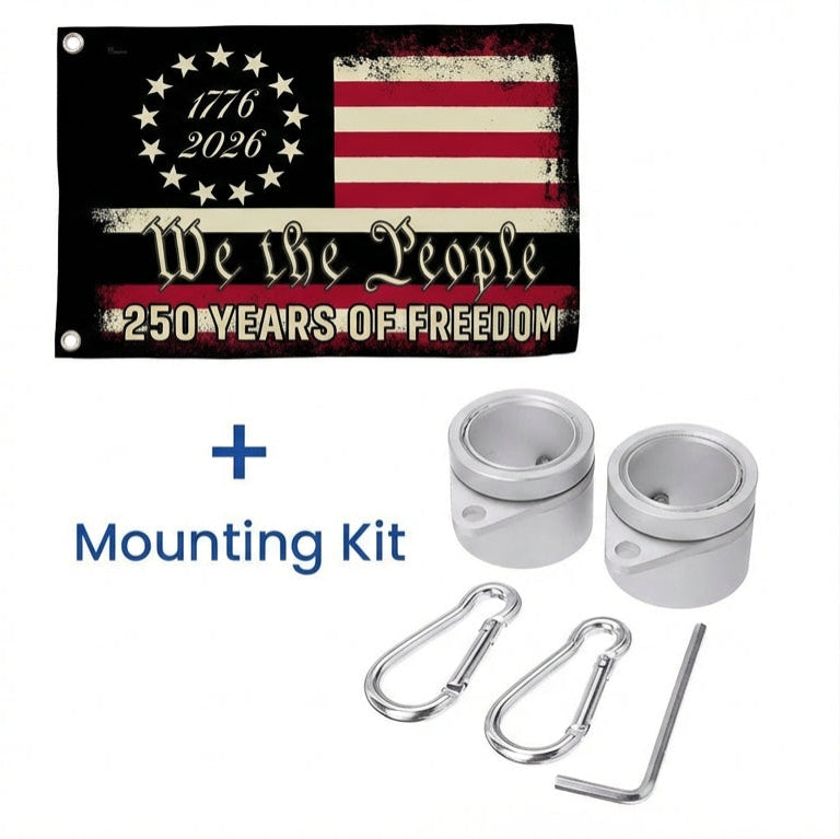 America 250th Anniversary 1776 2026 Semiquincentennial We The People Patriotic Grommet Flag