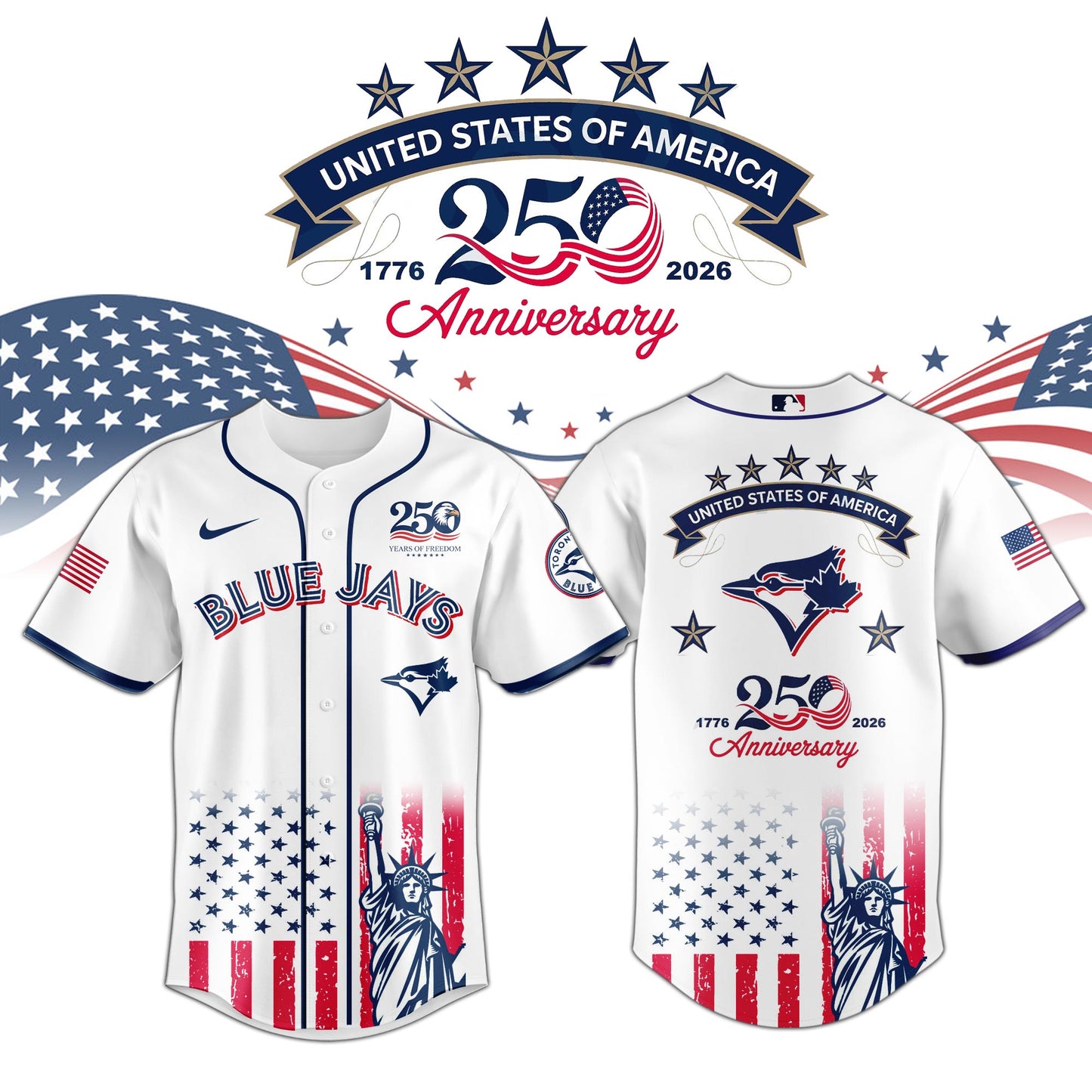 Toronto Blue Blue Jays special America’s 250th Anniversary Limited Edition Jersey