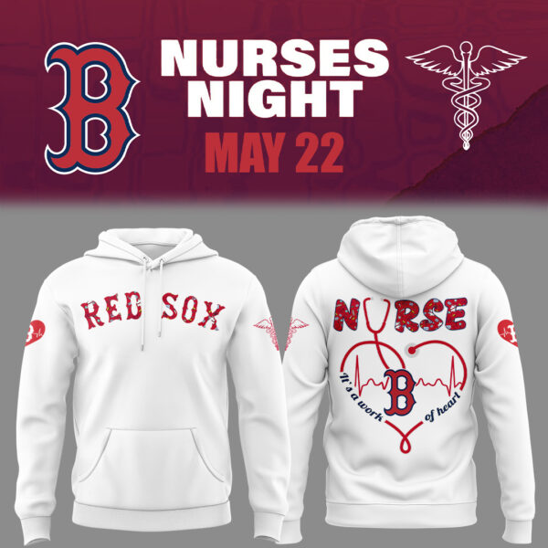 Boston Red Sox Baseball White Hoodie For Nurses Night 2025 Season