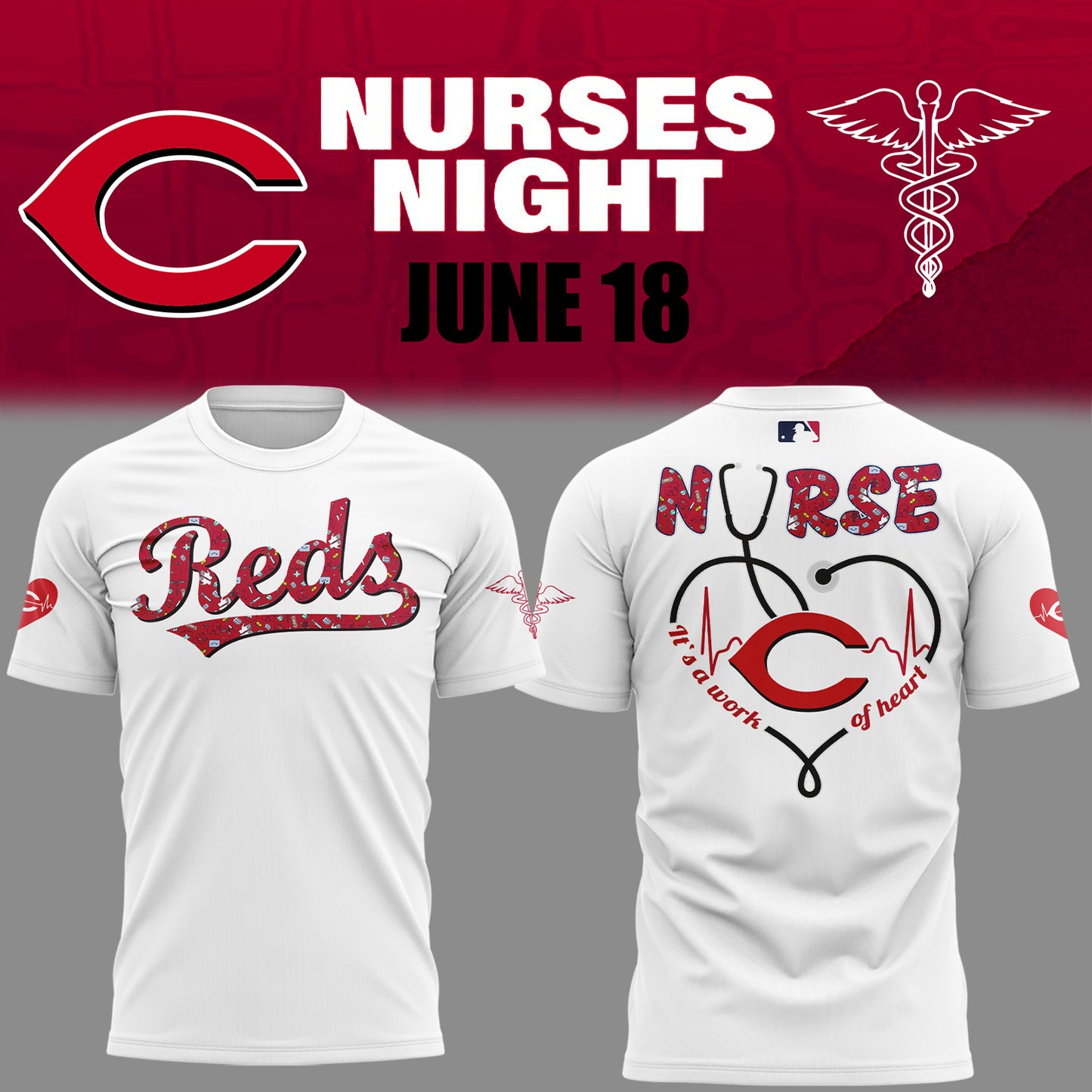 Cincinnati Reds Baseball White T-Shirt
