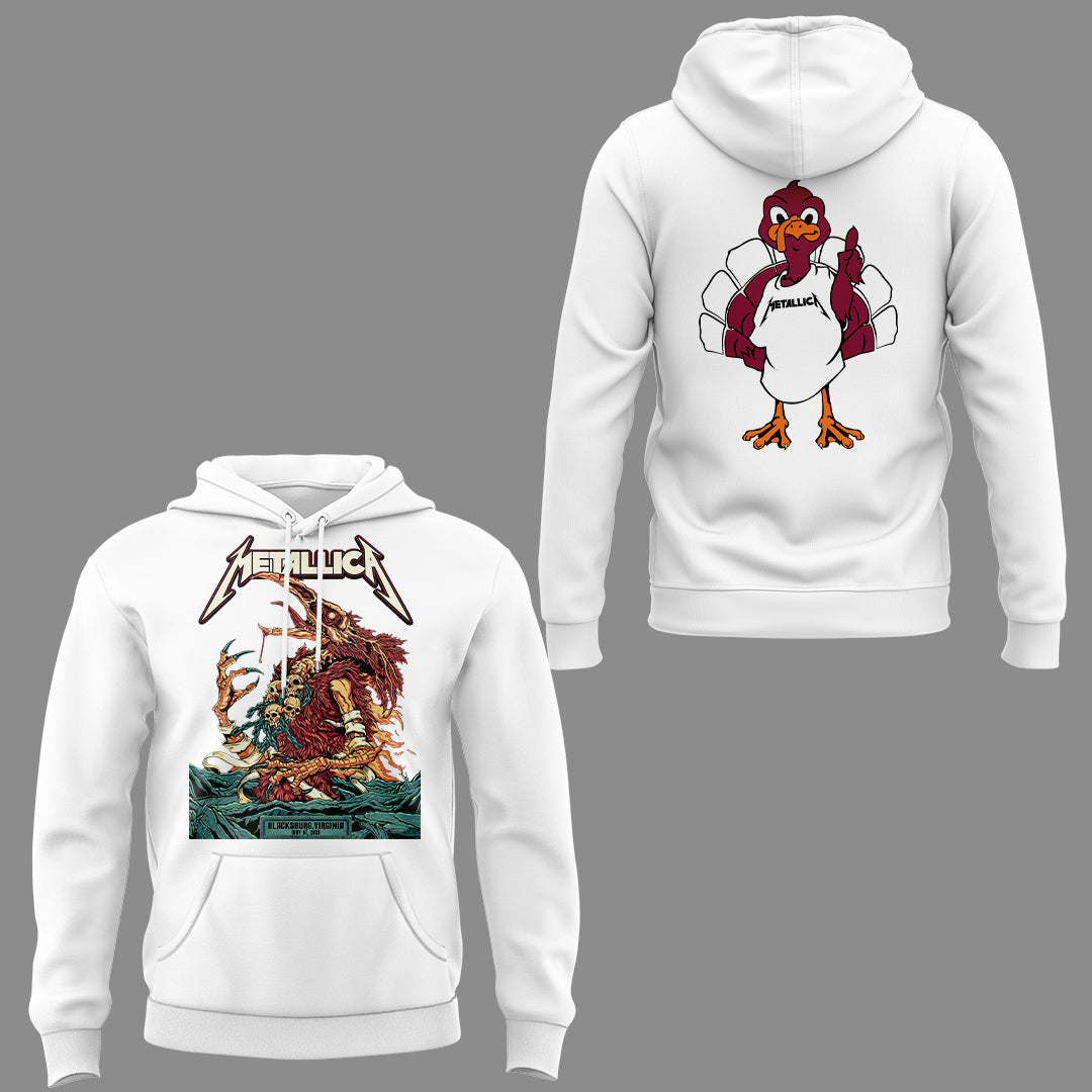 Virginia Tech Music Concert White Hoodie - Exit Light Enter Night Shirt