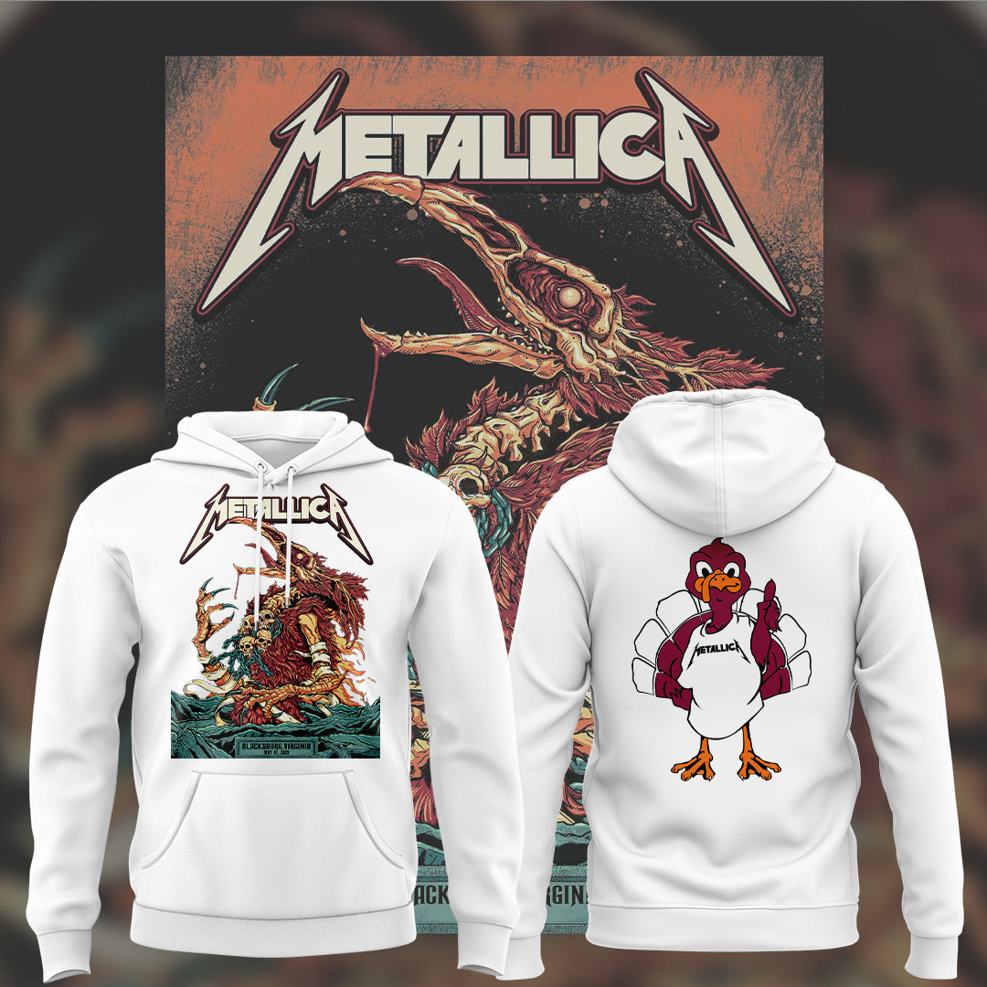 Virginia Tech Music Concert White Hoodie - Exit Light Enter Night Shirt