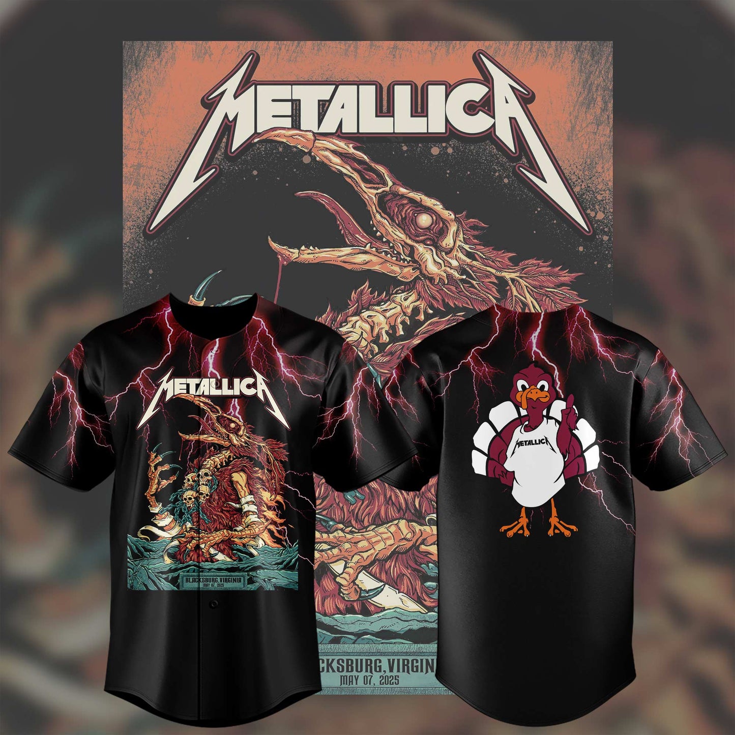 Virginia Tech Music Concert Black Jersey - Exit Light Enter Night Shirt