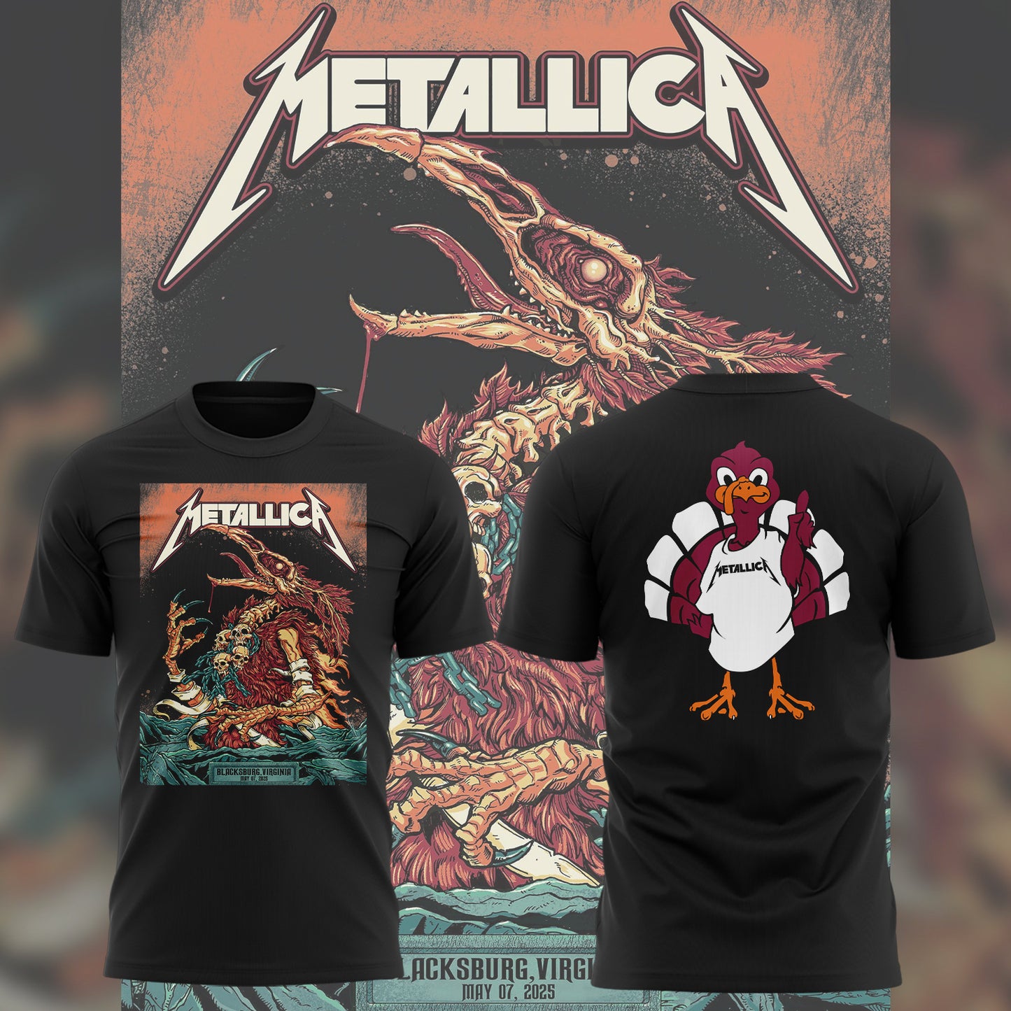 Virginia TechMusic Concert Black T-Shirt - Exit Light Enter Night Shirt