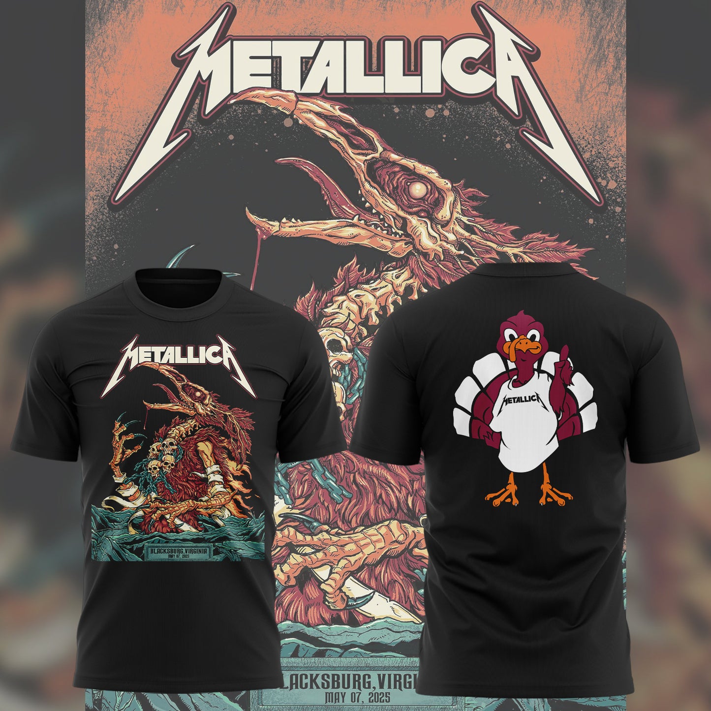 Virginia TechMusic Concert Black T-Shirt - Exit Light Enter Night Shirt