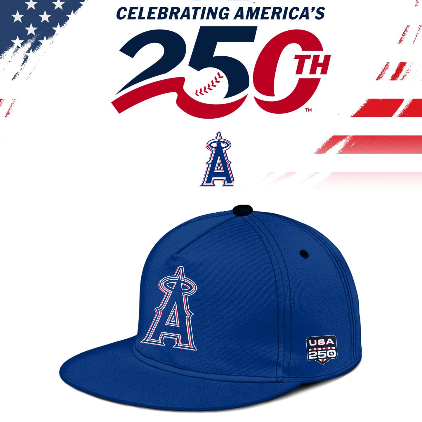 Los Angeles Angels USA 250th Anniversary Baseball Jersey And Cap