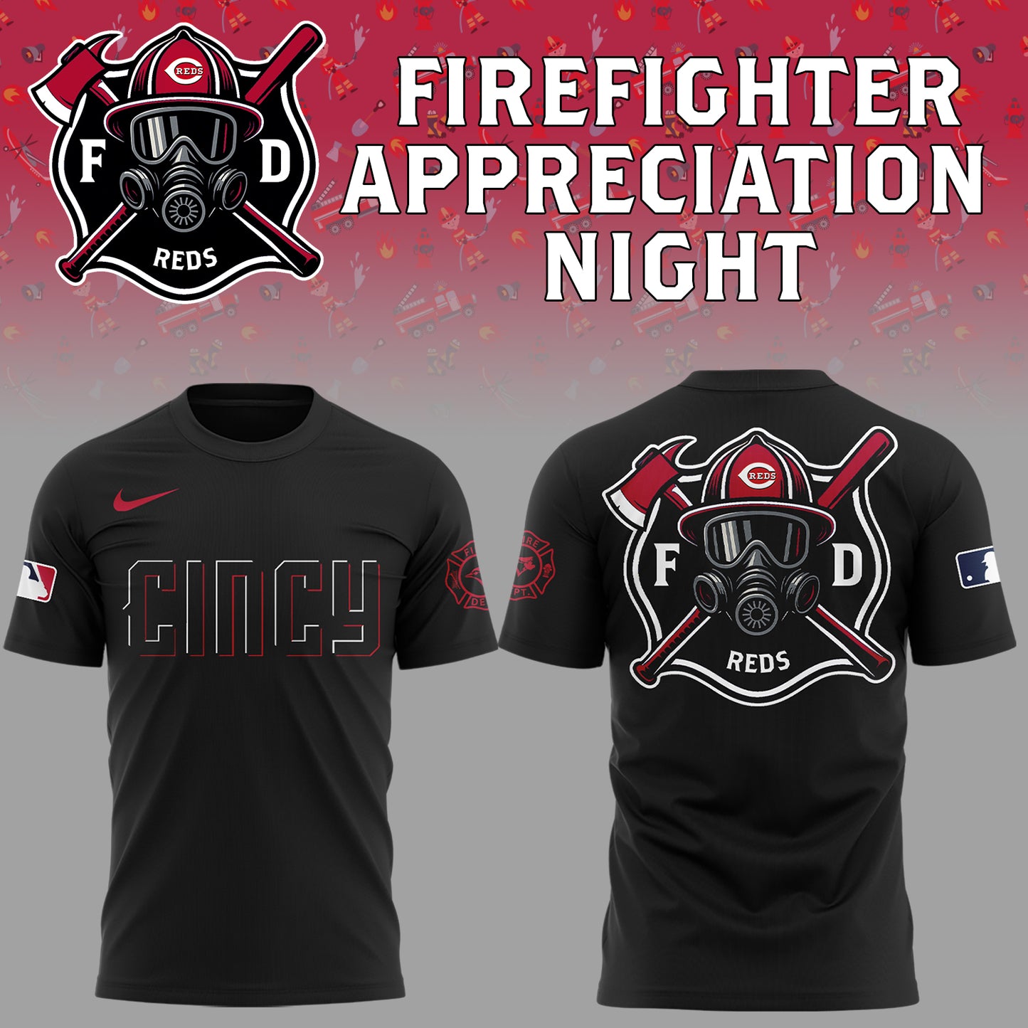Cincinnati Reds x Firefighter Appreciation Night T-Shirt