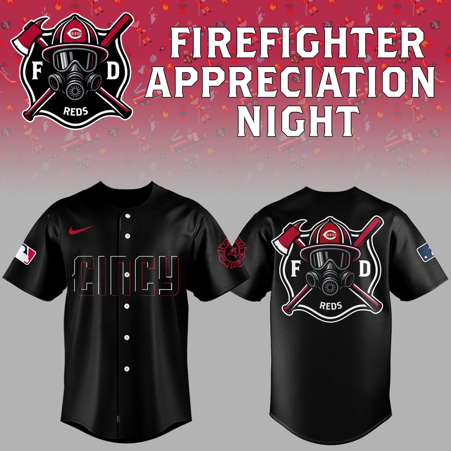 Cincinnati Reds x Firefighter Appreciation Night Jersey