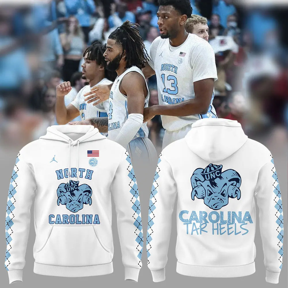 Limited Edition UNC Basketball White Version1 Hoodie - - Carolina Tar Heels Shirt