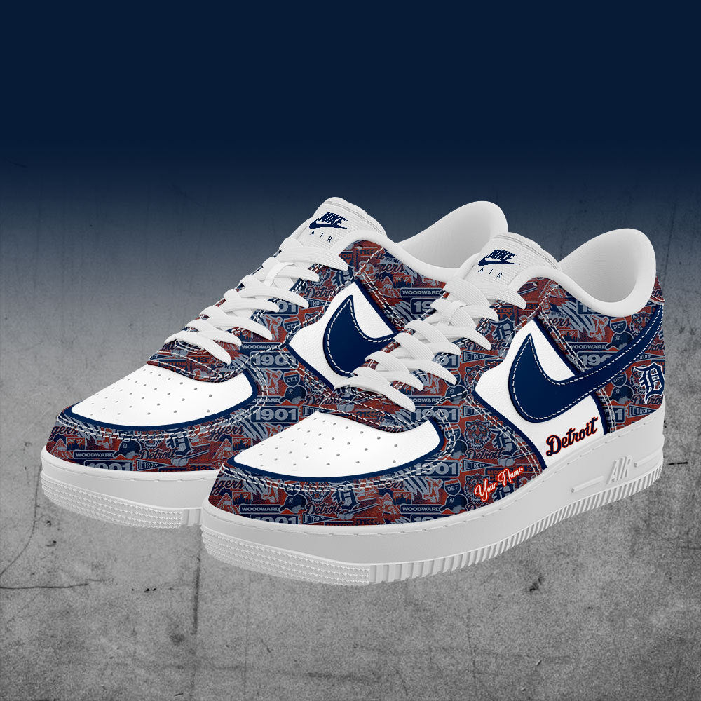 Detroit Tigers AF1 Sneakers Gifts For Detroit Tigers Fans Custom Name