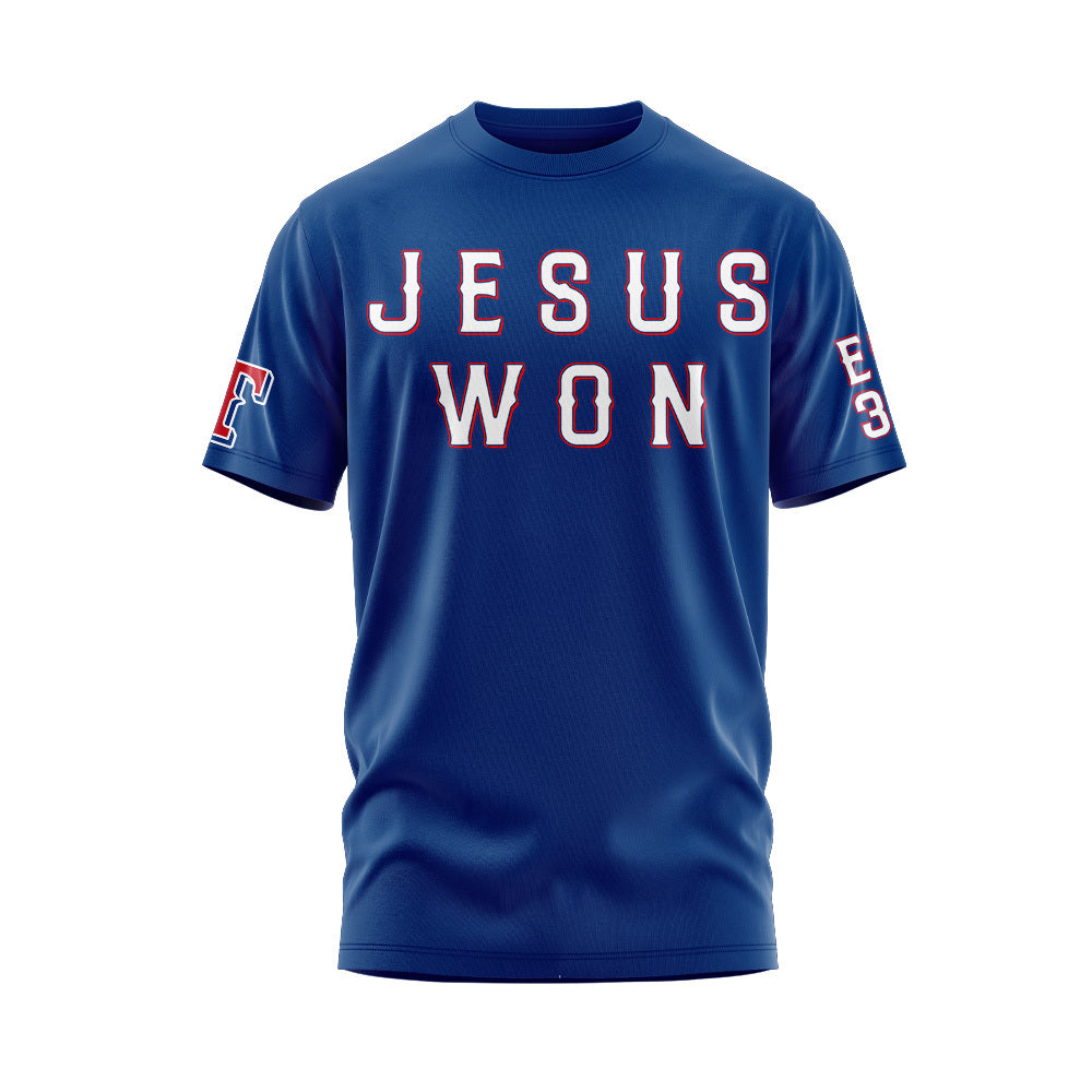 Evan Carter Texas Rangers Wear Jesus Won T-Shirt