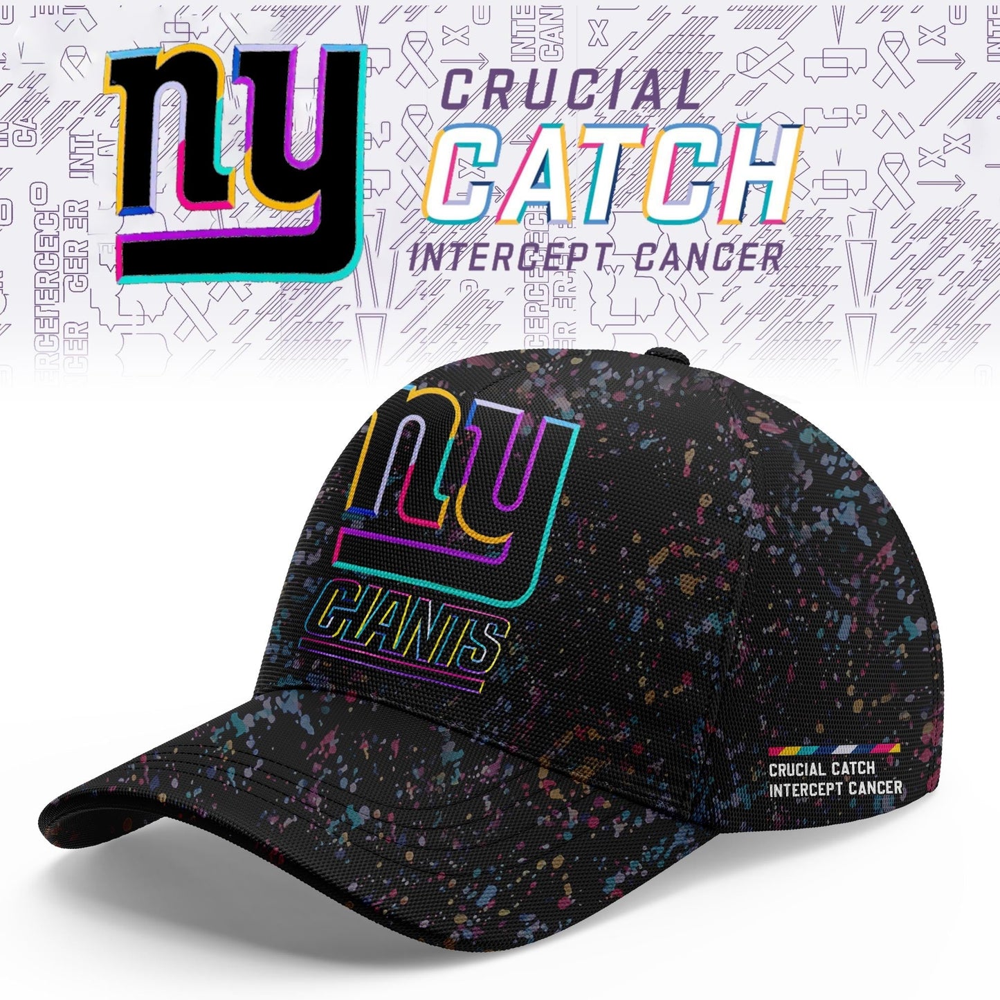 New York Giants Crucial Catch Football Jersey made for the fight against cancer. Bold black. Bright color. Bigger Purpose