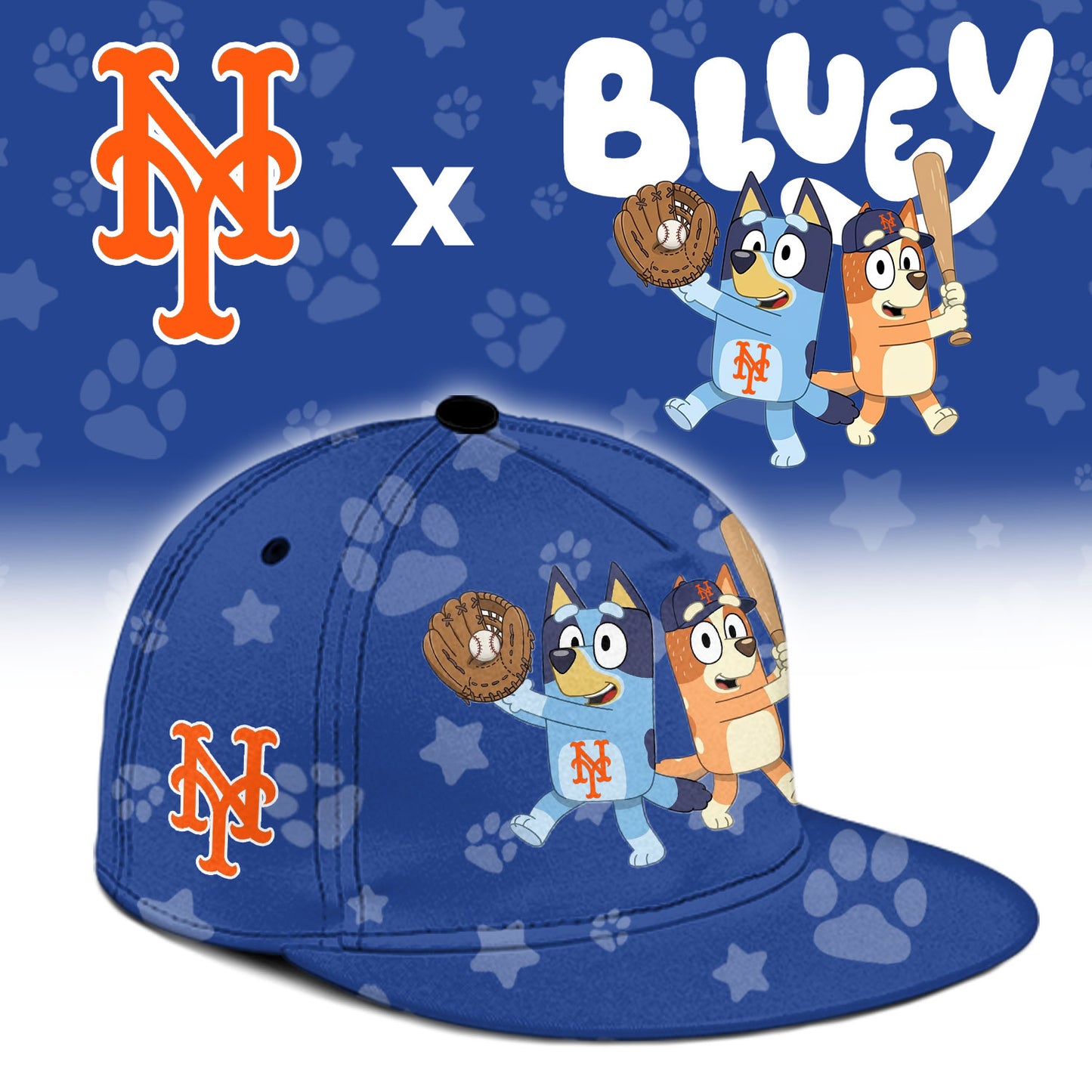 New York Mets Bluey Night Game Limited Baseball Jersey