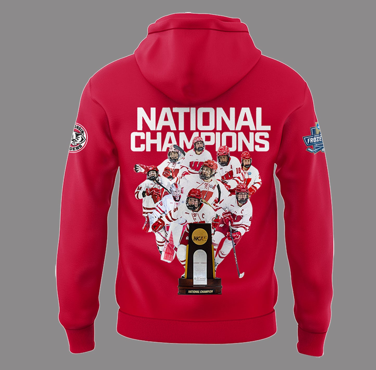 Wisconsin Badgers 2025 Women's Hockey Tournament Champions Hoodie