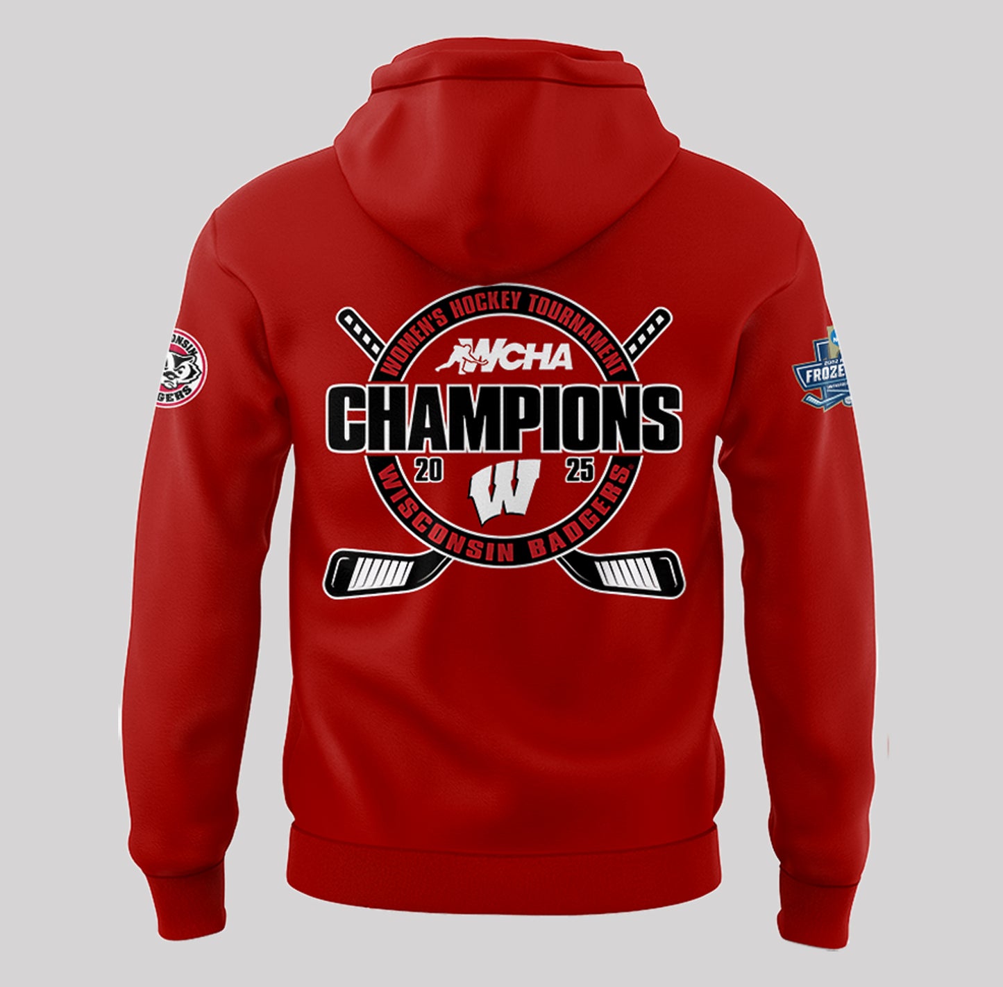 Wisconsin Badgers 2025 Women's Hockey Tournament Champions Hoodie