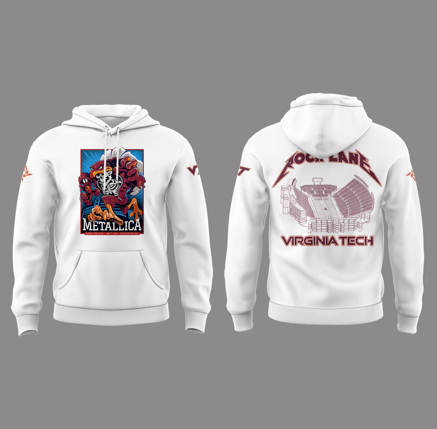Metallica x Virginia Tech "Lane Rocked" Hoodie - Exit Light Enter Night Shirt