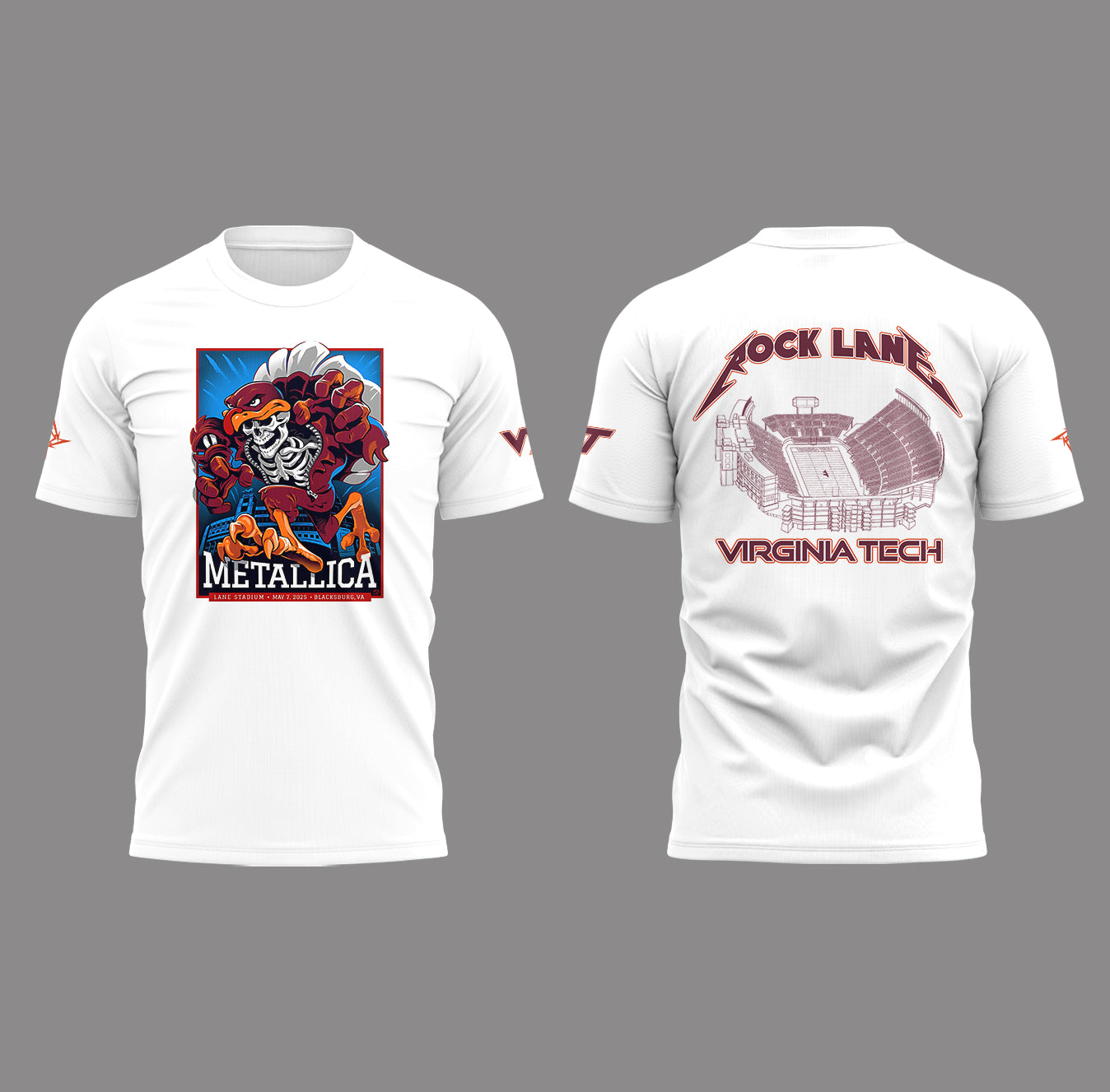 Metallica x Virginia Tech "Lane Rocked" T-Shirt - Exit Light Enter Night Shirt