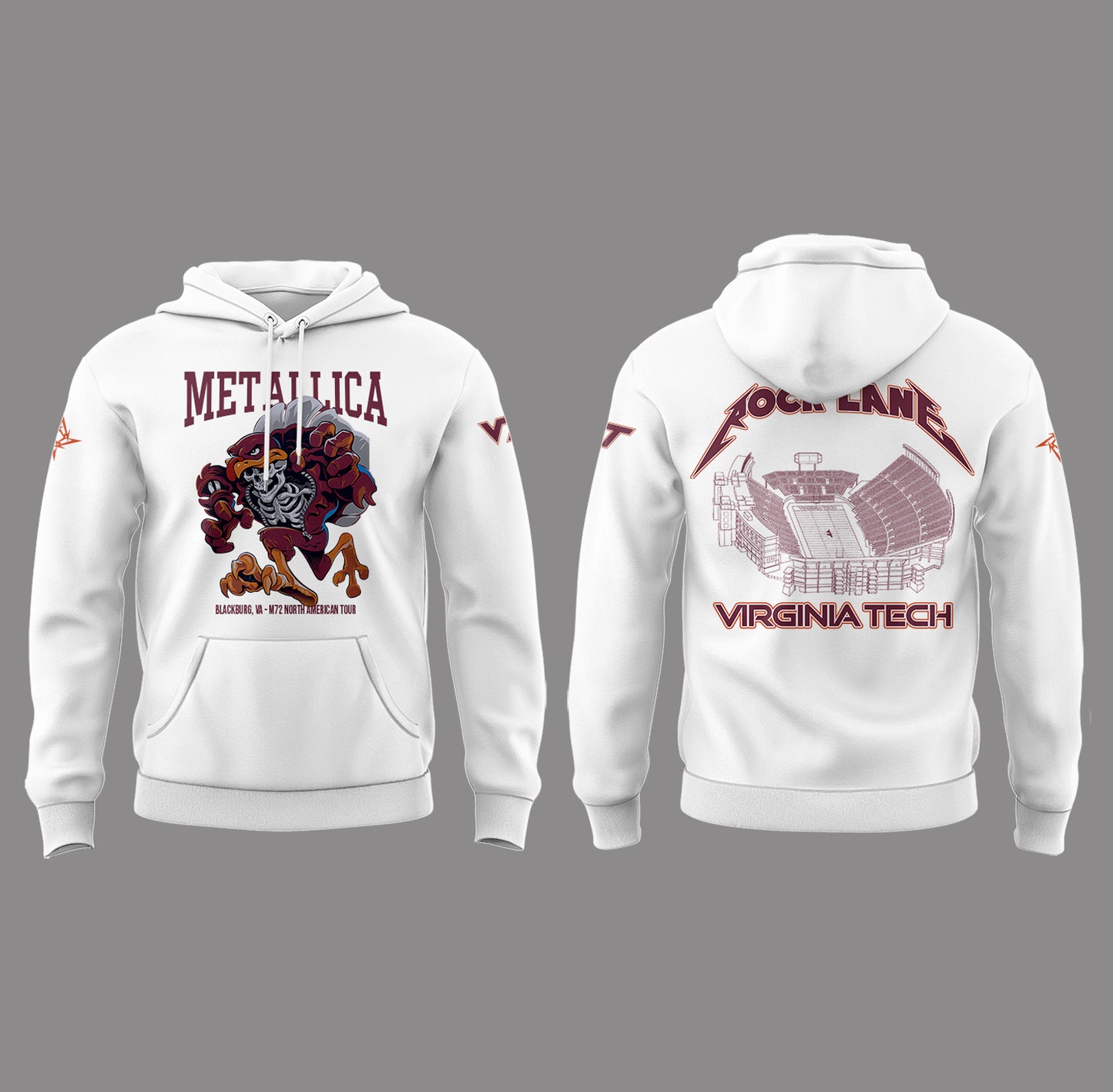 Metallica x Virginia Tech "Lane Rocked" Hoodie - Exit Light Enter Night Shirt