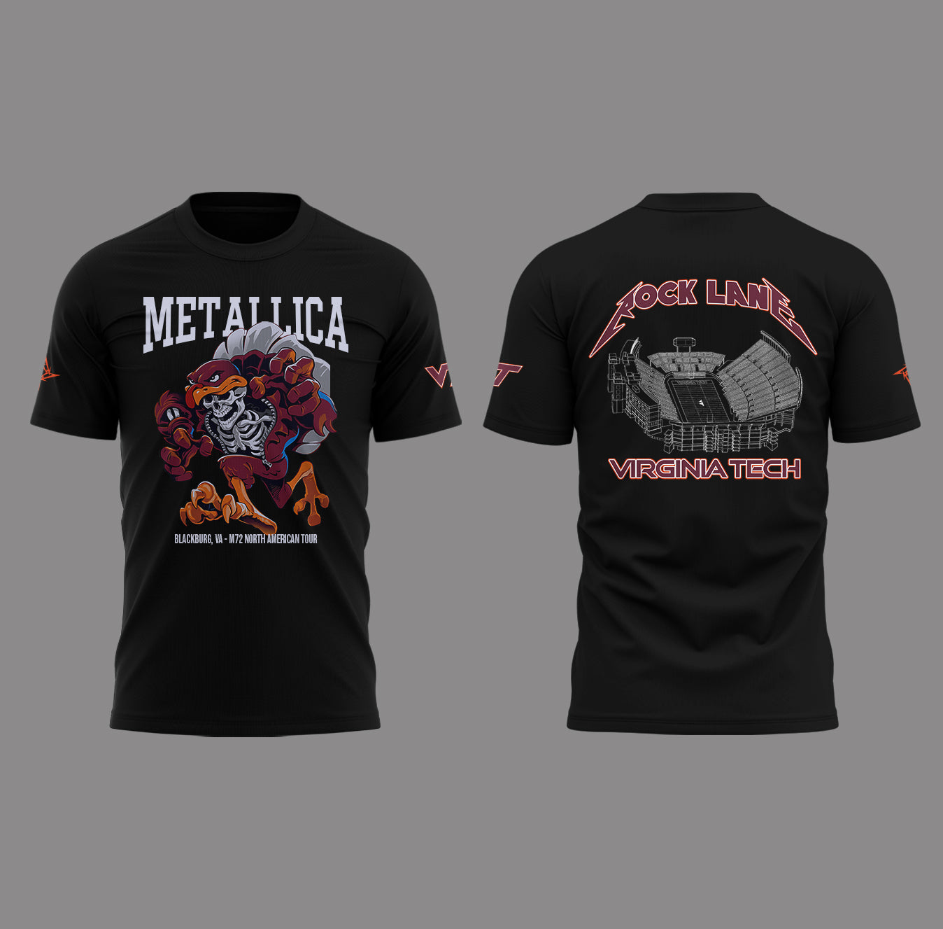 Metallica x Virginia Tech "Lane Rocked" T-Shirt - Exit Light Enter Night Shirt