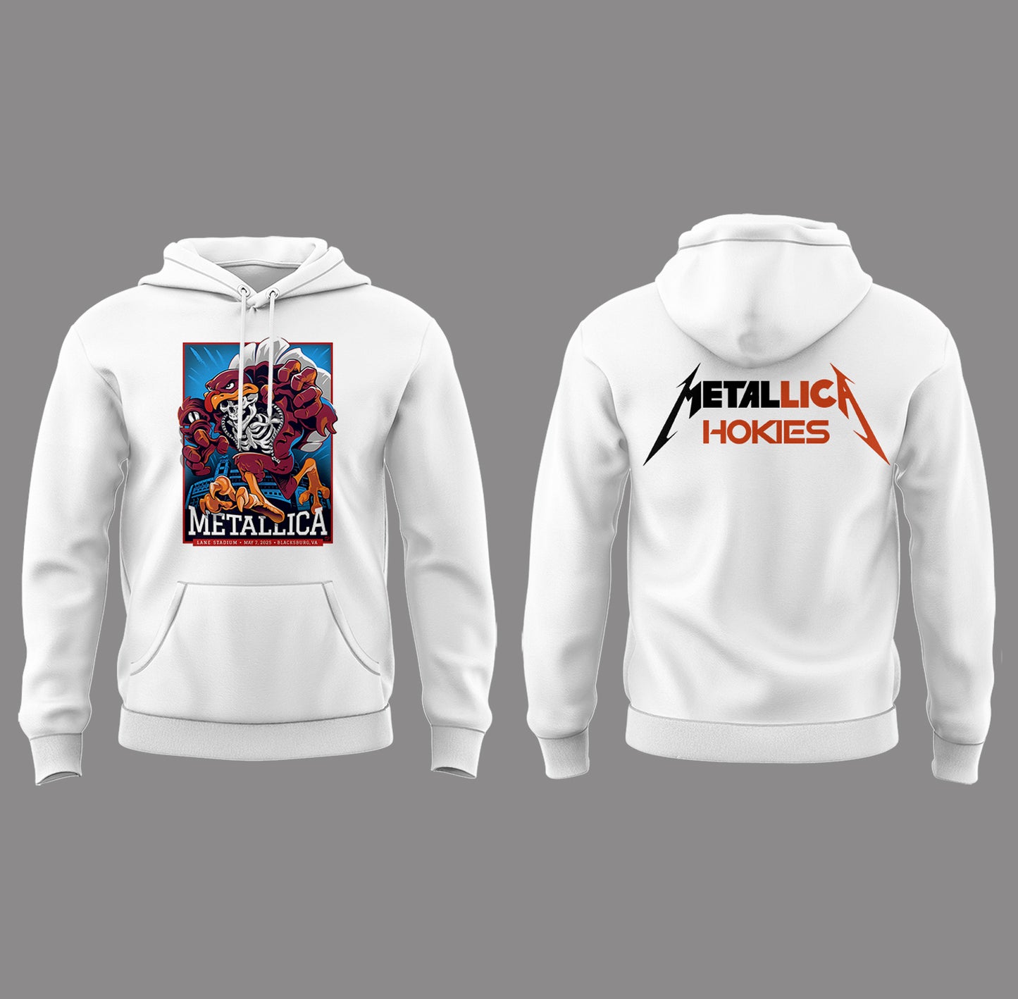 Metallica x Virginia Tech "Lane Rocked" Hoodie - Exit Light Enter Night Shirt