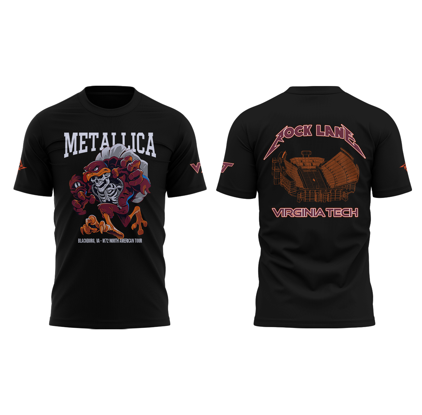 Metallica x Virginia Tech "Lane Rocked" T-Shirt - Exit Light Enter Night Shirt