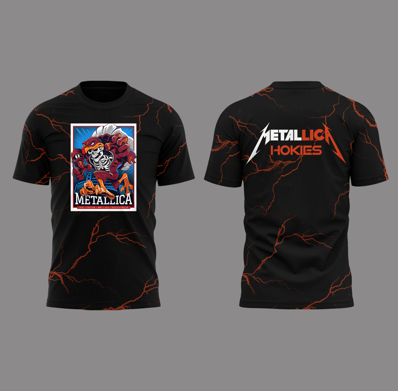Metallica x Virginia Tech "Lane Rocked" T-Shirt - Exit Light Enter Night Shirt