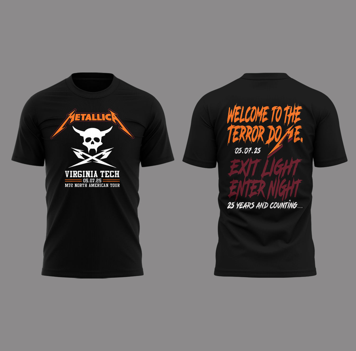 Virginia Tech Music Concert Black T-Shirt - Exit Light Enter Night Shirt
