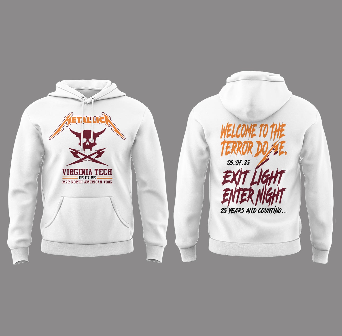 Virginia Tech Music Concert White Hoodie - Exit Light Enter Night Shirt